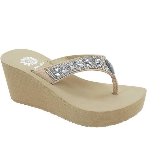 yellow box belmac wedge flip flop